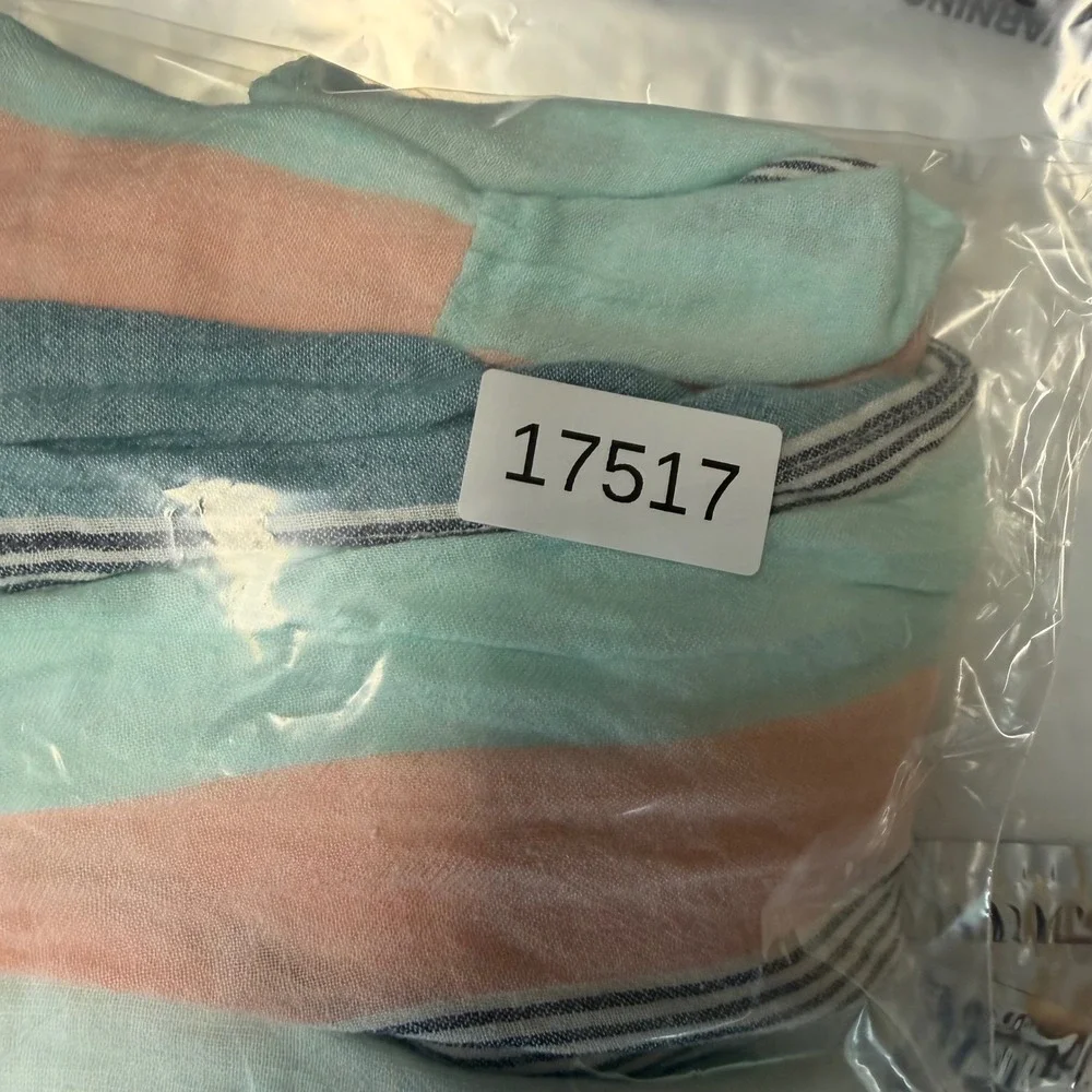 Rails Adora Dress Womens Medium Pastel Blue Peach Highland Stripe Coastal Boho - Picture 12 of 12